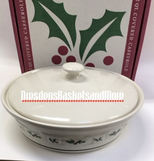 Longaberger Traditional Holly 2 QT Casserole NIB