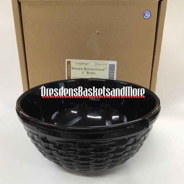 Longaberger Ebony Woven Reflections 9" Bowl NIB