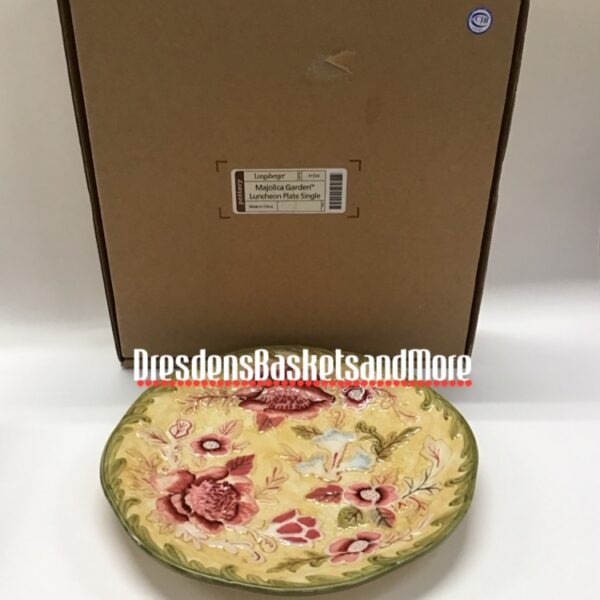 Longaberger Majolica Garden Luncheon Plate NIB