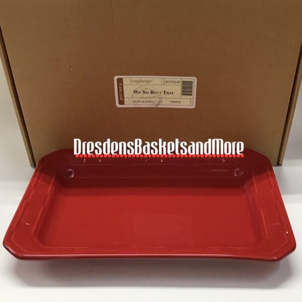 Longaberger Woven Traditions Tomato Rectangular Tray NIB
