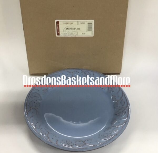 Longaberger Vintage Vine Blue Mist Dinner Plate NIB