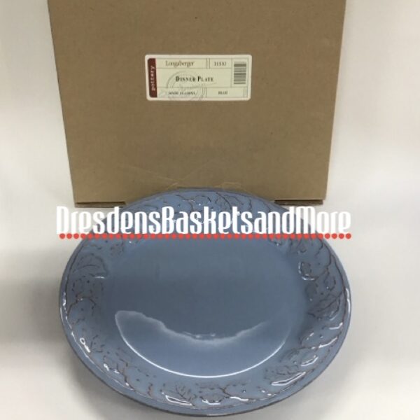 Longaberger Vintage Vine Blue Mist Dinner Plate NIB