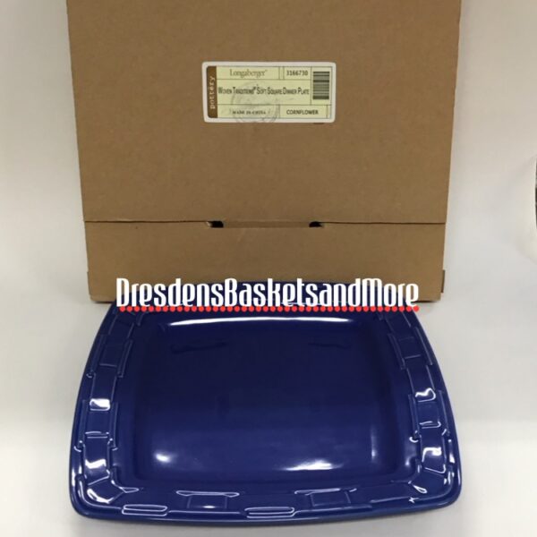 Longaberger Cornflower Soft Square Dinner Plate NIB