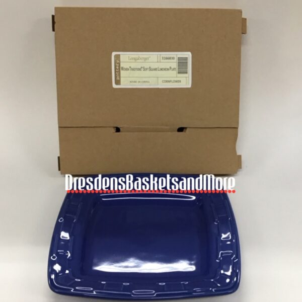 Longaberger Cornflower Soft Square Luncheon Plate NIB