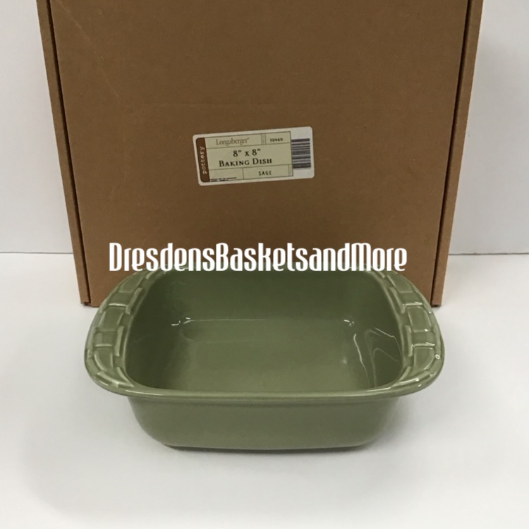 Longaberger Sage 8X8 Baking Dish NIB