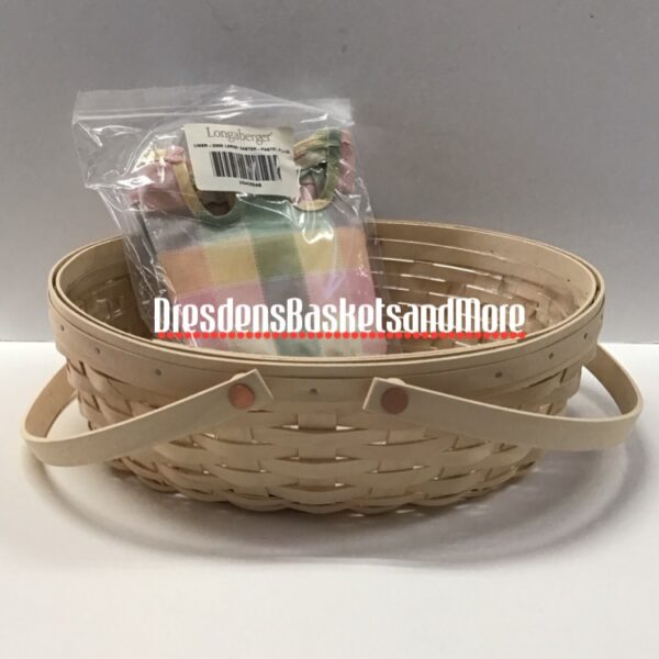 Longaberger 2002 Large Easter Whitewashed Basket Combo