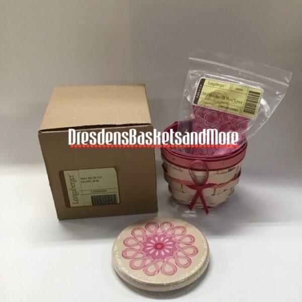 Horizon Of Hope Longaberger 2013 Basket Whitewashed Combo W/ Lid