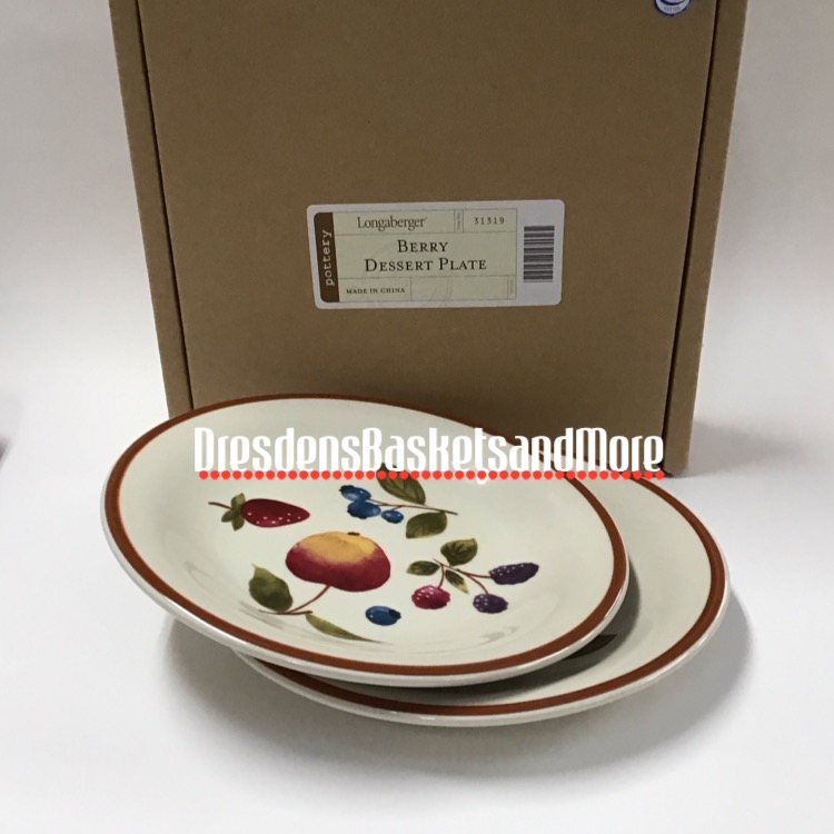 Longaberger Berry Dessert Plate Set of 2 NIB