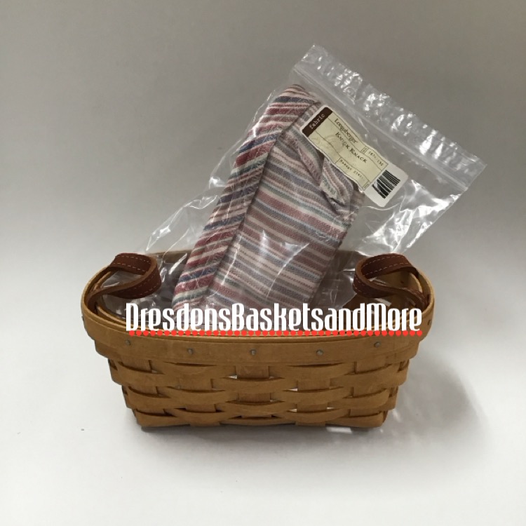 Longaberger Knick Knack Warm Brown Basket w/ Protector & Liner