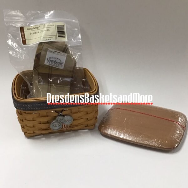 Father's Day Longaberger Pocket Change Basket Combo w/ Lid & Tie On