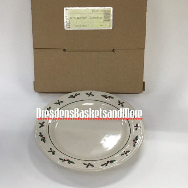 Longaberger Traditional Holly Luncheon Plate NIB