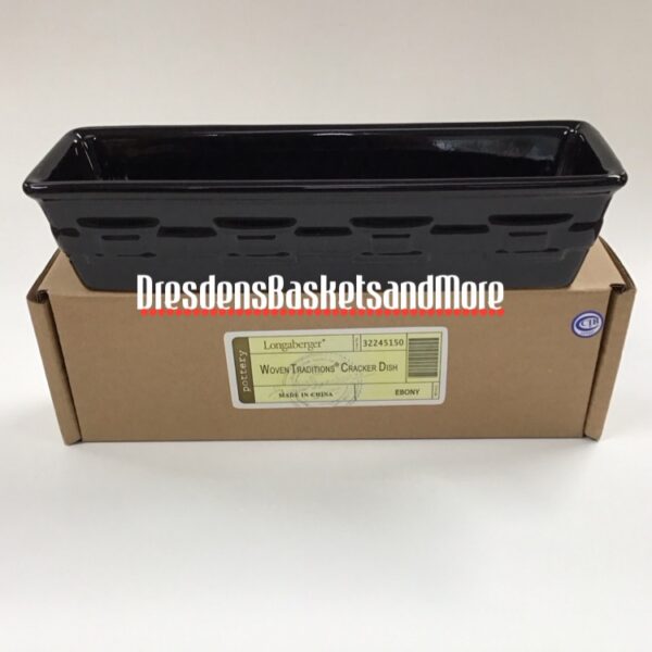 Longaberger Ebony Cracker Dish NIB