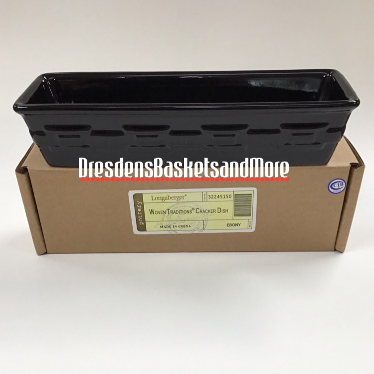 Longaberger Ebony Cracker Dish NIB