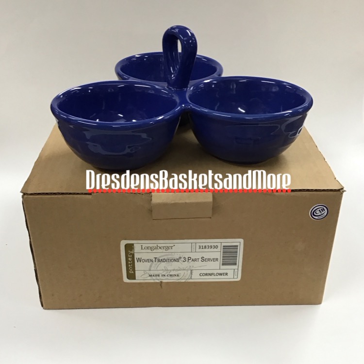 Longaberger Cornflower 3 Part Server NIB