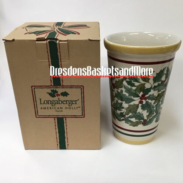 Longaberger American Holly Vase NIB*