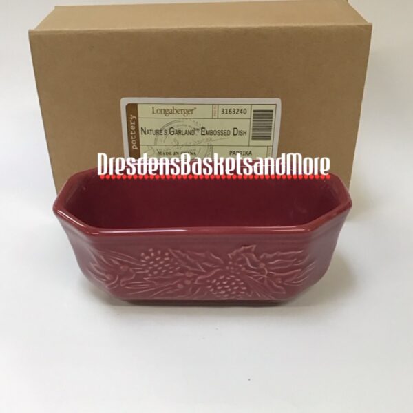 Longaberger Nature's Garland Paprika Embossed Dish NIB
