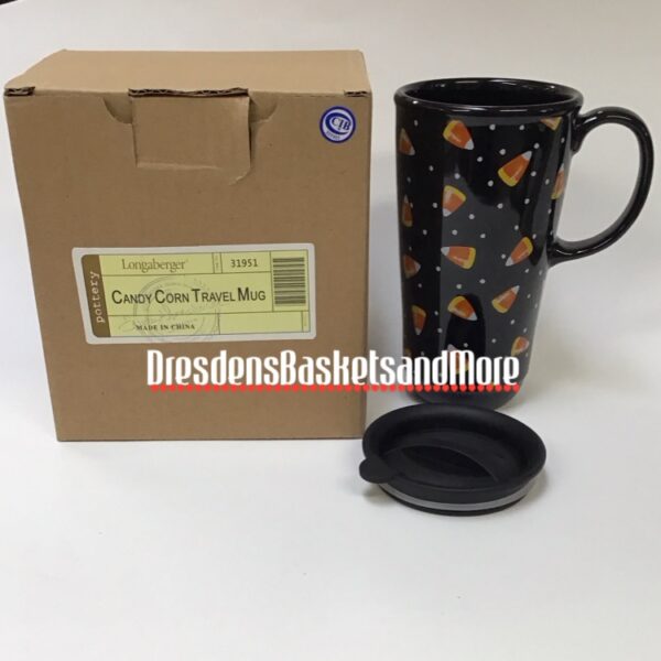 Longaberger Candy Corn Travel Mug NIB