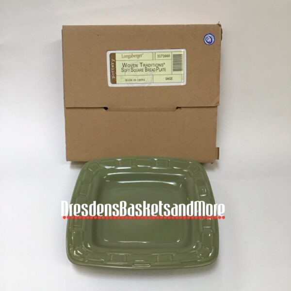 Longaberger Sage Soft Square Bread Plate NIB