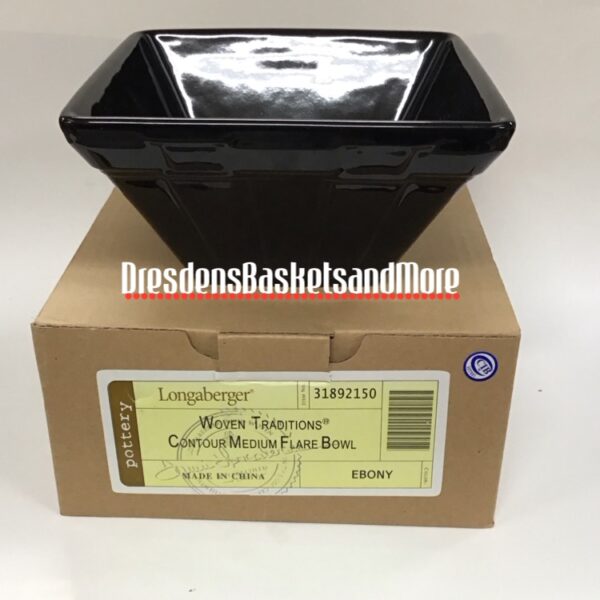 Longaberger Ebony Medium Contour Flare Bowl NIB*