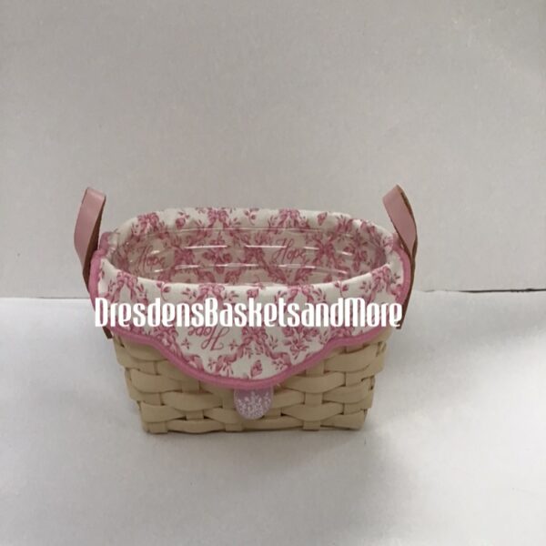 Horizon Of Hope Longaberger 2005 Whitewash Basket Combo w/Tie on