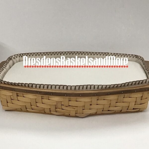 Longaberger 2005 Heartwood Serving Tray Basket w/ Liner & Lidded Protector