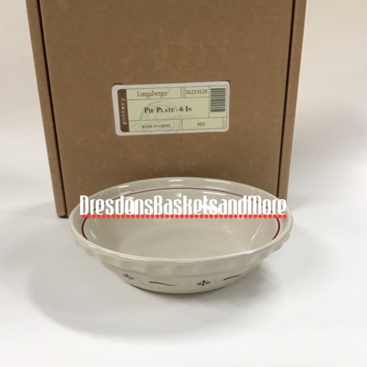 Traditional Red Longaberger 6" Pie Plate NIB