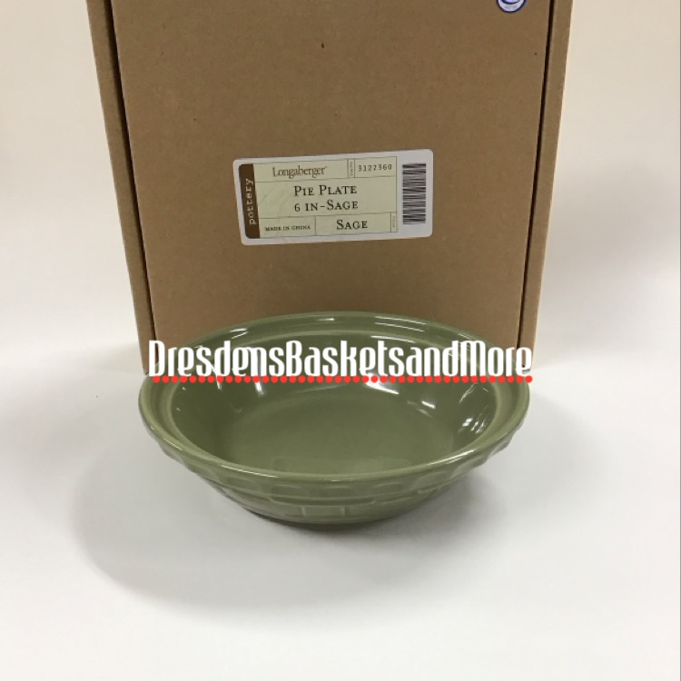Sage Longaberger 6" Pie Plate NIB