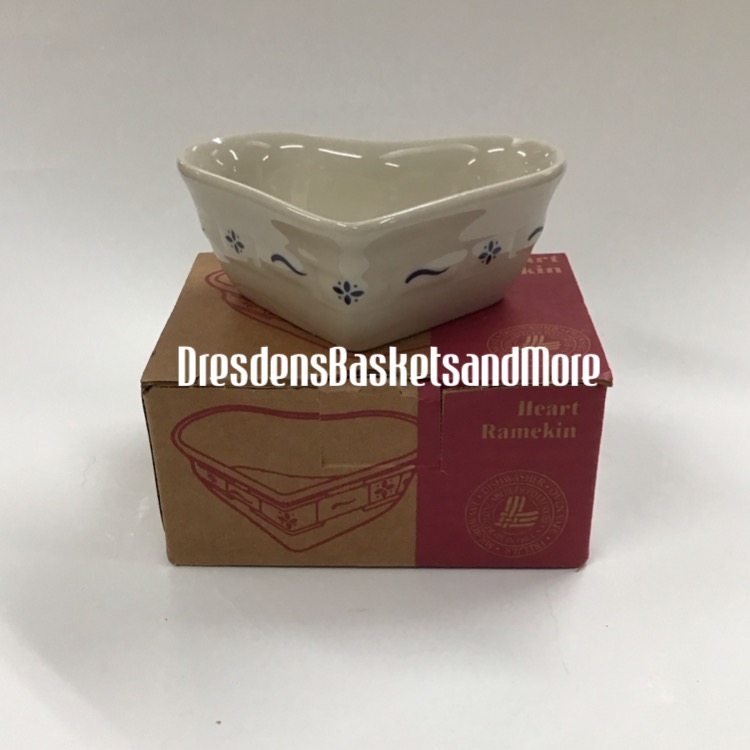 Longaberger Classic Blue Heart Ramekin NIB