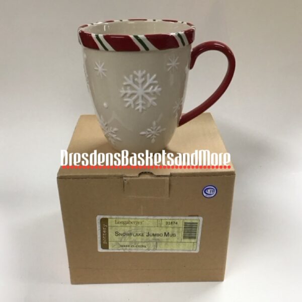 Longaberger Snowflake Jumbo Mug NIB