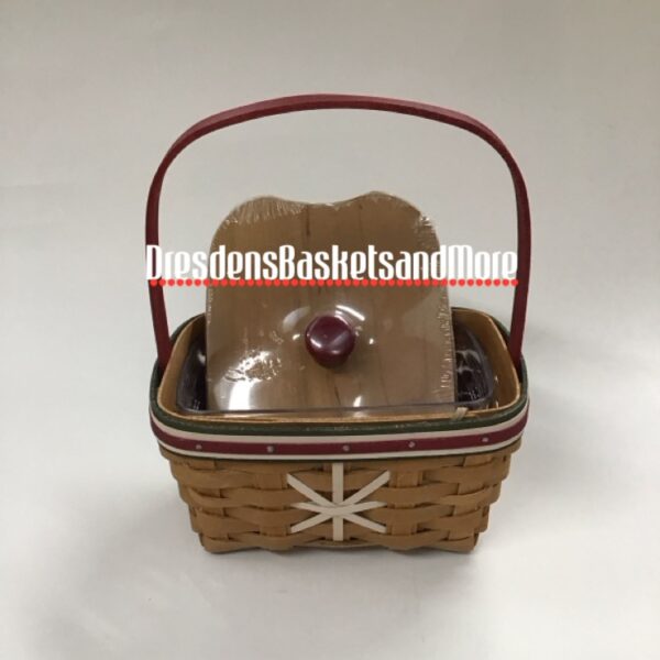 Longaberger 2009 Holiday Helper Treats Basket w/ Hard Protector & Woodcrafts Lid