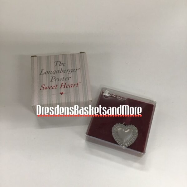 Longaberger Pewter Sweetheart Tie On NIB