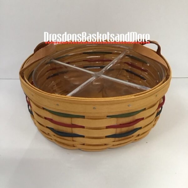 Longaberger 2001 Woven Traditions Darning Basket w/ Divided Protector