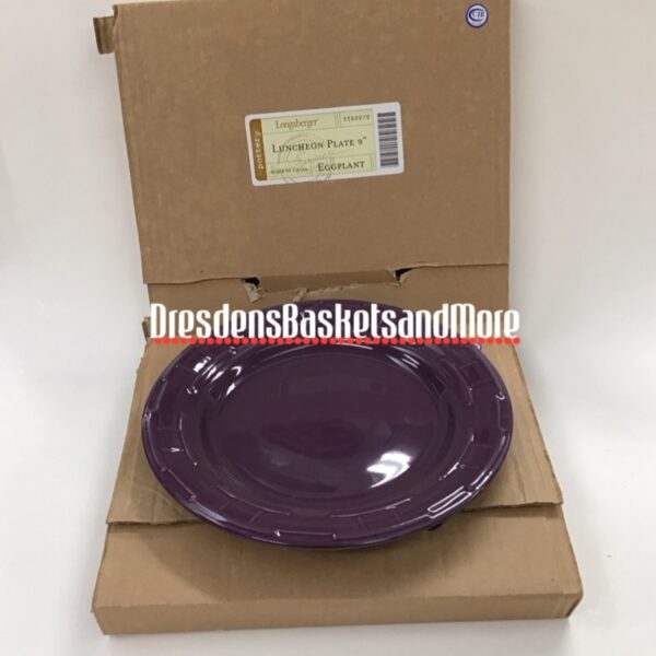 Longaberger Eggplant Luncheon Plates Set of 2 NIB