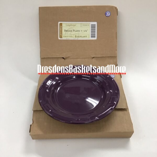 Longaberger Eggplant Bread Plates Set of 2 New In Boxes*