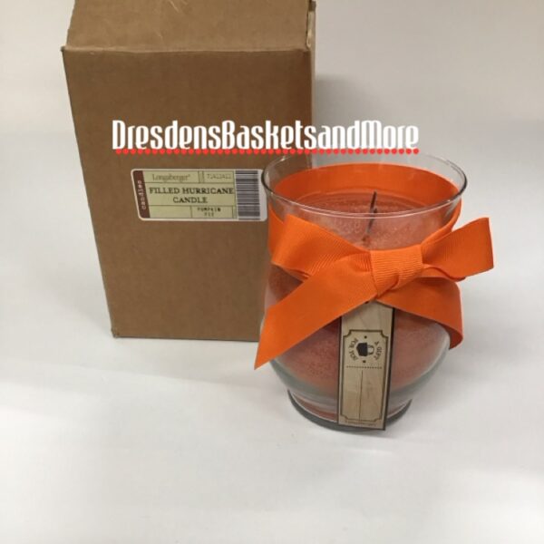 Longaberger 23oz Filled Hurricane Pumpkin Pie Candle NIB
