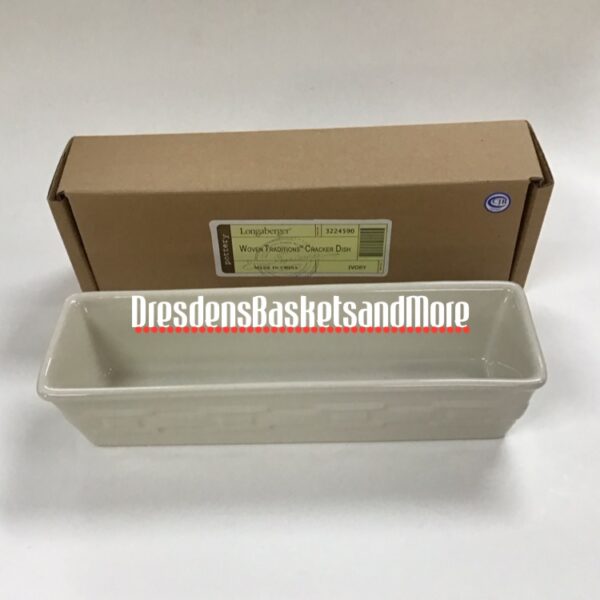 Longaberger Ivory Cracker Dish NIB