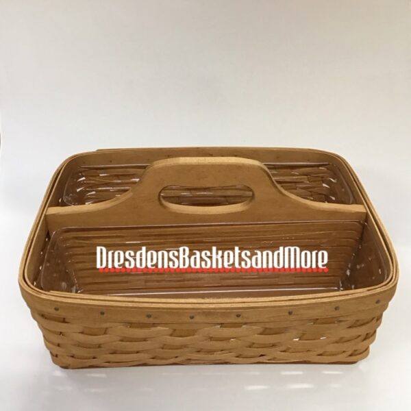 Longaberger 2006 Carry N Caddy Warm Brown Basket w/ Protectors