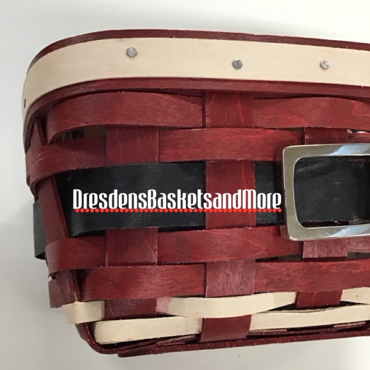 Longaberger 2013 Santa Belly Tea Basket w/ Lidded Hard Protector*