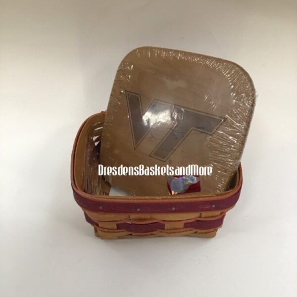 Longaberger Virginia Tech Small Berry Basket w/ Protector & Lid
