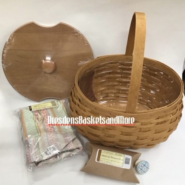 Longaberger 2008 Large Easter Basket Combo w/ Lid & Decorative Knob