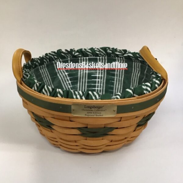 Longaberger 1999 Christmas Popcorn Basket Combo