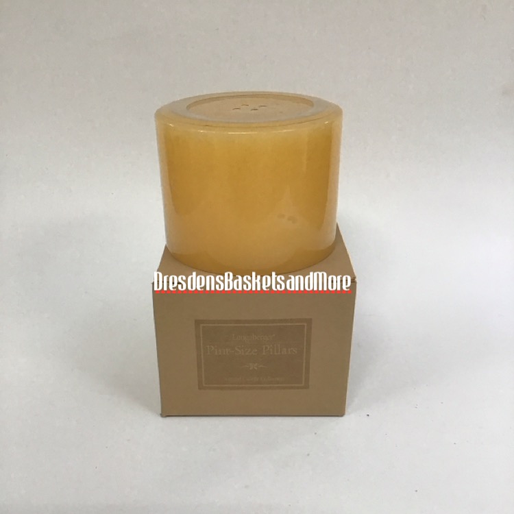 Longaberger Sunny Peach Pint Size Pillar Candle NIB