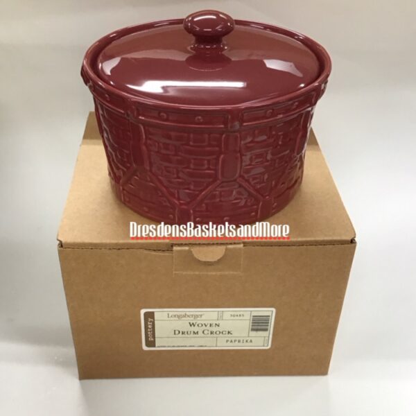 Longaberger Paprika Drum Crock NIB