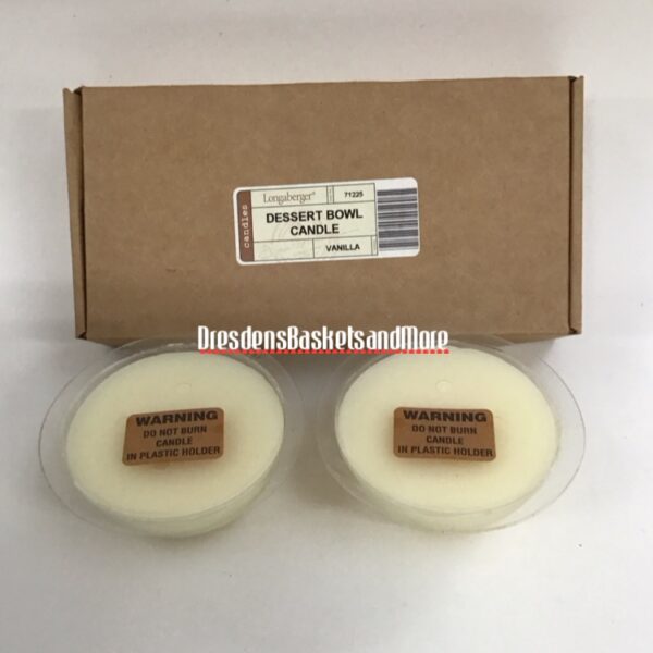 Longaberger Dessert Bowl Vanilla Candle (Set of 2) NIB