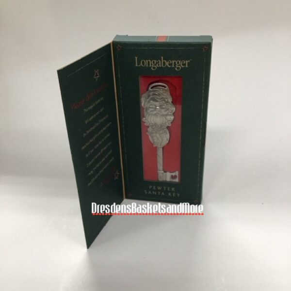 Longaberger 2002 Pewter Santa Key NIB