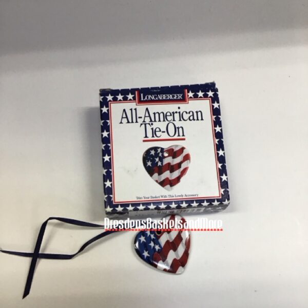 All American Longaberger Flag Heart Tie On