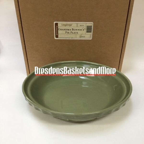 Longaberger Sage Pie Plate NIB