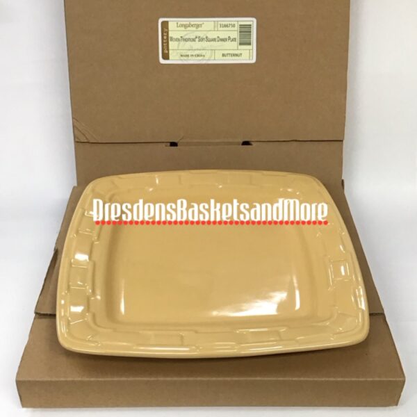 Longaberger Butternut Soft Square Dinner Plates Set of 2 NIB
