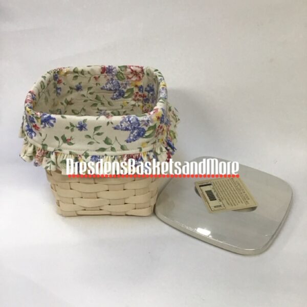 Longaberger 2004 Whitewashed Tall Tissue Basket Combo w/ Lid