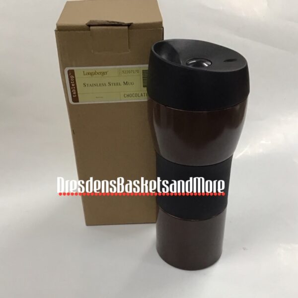 Longaberger Chocolate Stainless Steel Mug NIB